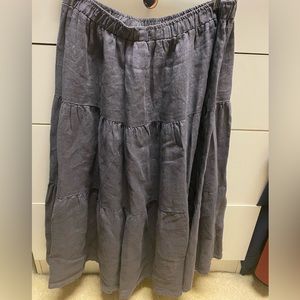 Charcoal gray linen skirt
